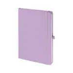 Promotional A5 Soft Touch Notebook in Pastel Purple with printed logo