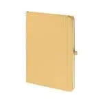 Promotional A5 Soft Touch Notebook in Pastel Yellow with printed logo