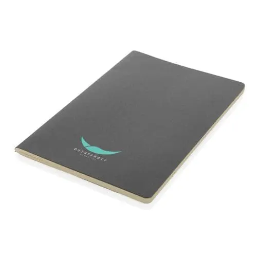 Promotional A5 Standard Softcover Notebook in black with printed logo