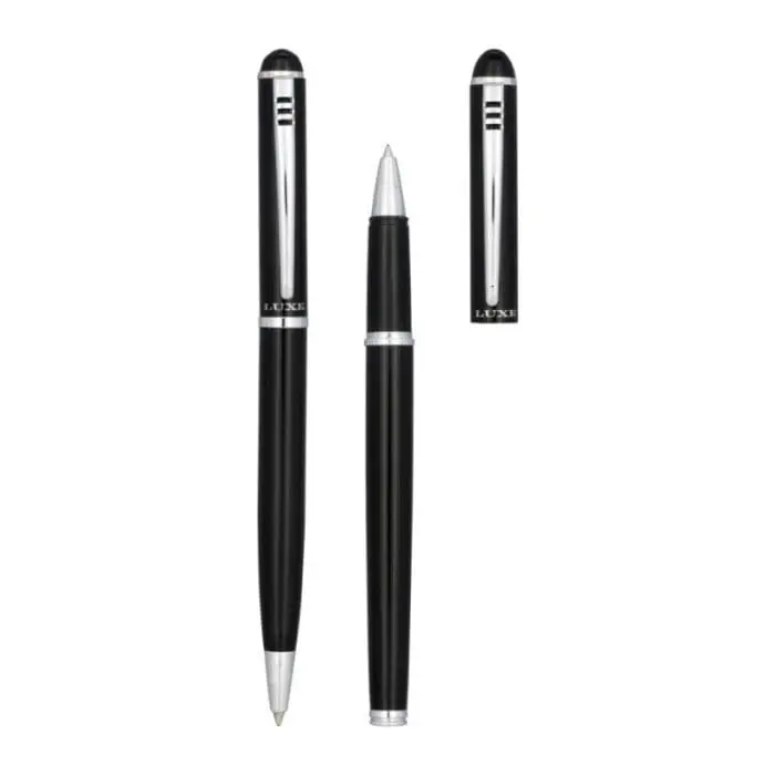 Personalised Andante Duo Pen Gift Set in box with luxury pen and printed logo