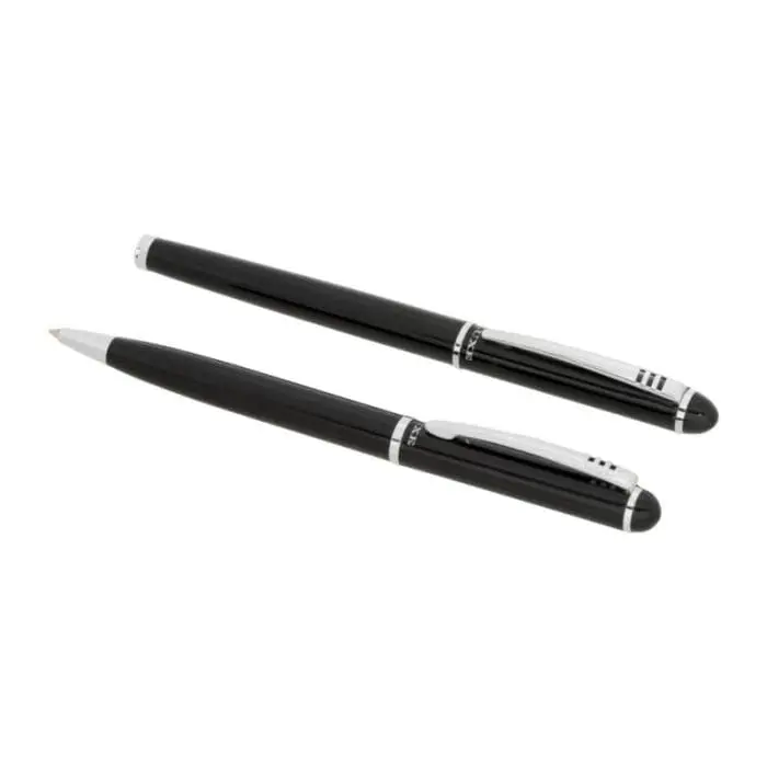 Personalised Andante Duo Pen Gift Set in box with luxury pen and printed logo