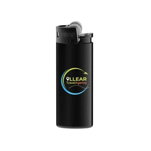 Promotional BIC All Black Lighter in black with printed logo or design