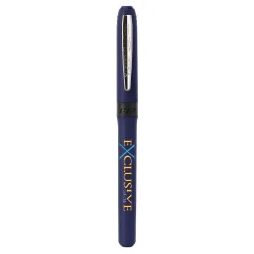 Printed BIC Grip Roller Pen in navy blue with printed logo