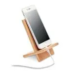 Personalised Bamboo 2-Part Phone Stand in bamboo for smartphone with printed logo or design