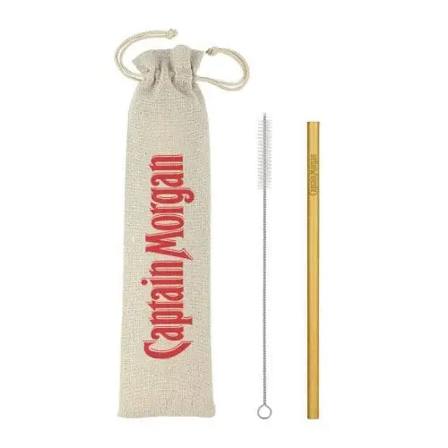 Printed Bamboo Straw Set printed with logo or design