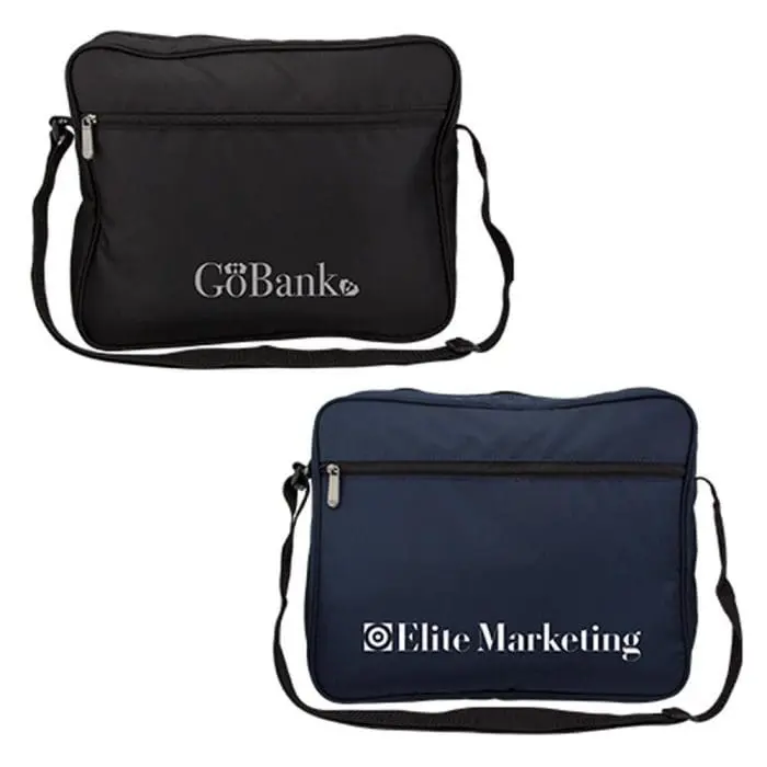 Promotional Cheshire Messenger Bag in black or navy with printed logo or design