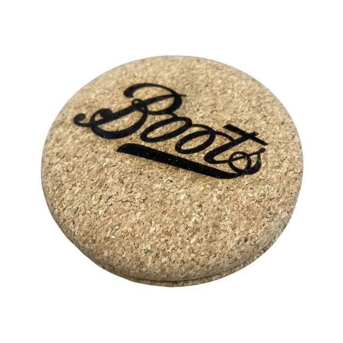 Printed Cork Pocket Mirror with printed logo or design