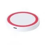 Promotional Express Circular Wireless Charger in white with red circle and printed logo or design