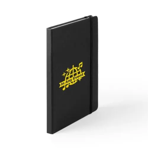 Printed Express Malta A5 Notebook in black with printed logo or design