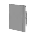 Customised Full Colour Notebook and Pen in cool grey as part of gift box set with printed logo