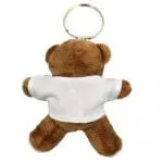 Promotional George Teddy Bear Keyring rear view with printed logo or design on T-Shirt