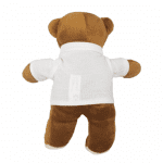 Promotional Henry 14cm Brown Teddy Bear rear view with printed logo or design on T-Shirt