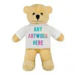 Promotional Henry 14cm Light Brown Teddy Bear with printed logo or design on T-Shirt