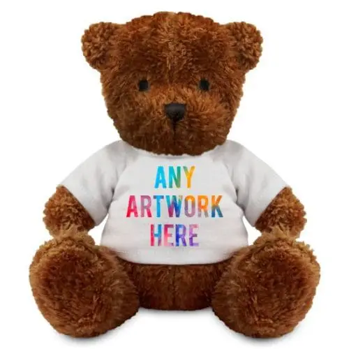 Promotional James 18cm Brown Teddy Bear with printed logo or design on T-Shirt