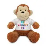 Promotional Max Monkey 15cm Soft Toy with printed logo or design on T-Shirt