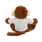 Promotional Max Monkey 15cm Soft Toy rear view with printed logo or design on T-Shirt