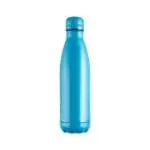 Printed Powder Coated Bottle in cyan blue as part of gift set with printed logo