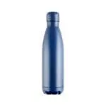 Printed Powder Coated Bottle in dark blue as part of gift set with printed logo