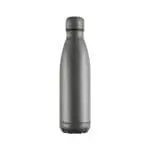 Printed Powder Coated Bottle in dark grey as part of gift set with printed logo