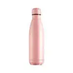 Promotional Powder Coated Bottle in pink as part of gift set with printed logo