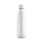 Promotional Powder Coated Bottle in white as part of gift set with printed logo