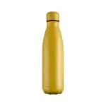 Promotional Powder Coated Bottle in yellow as part of gift set with printed logo