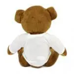 Promotional Richard 20cm Teddy Bear rear view with printed logo or design on T-Shirt