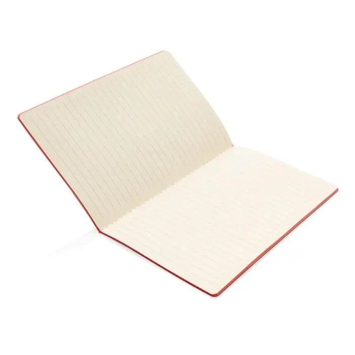 Printed Softcover Notebook with Coloured Edge, lined pages and printed logo