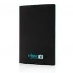 Printed Softcover Notebook with Coloured Edge in light blue with printed logo