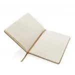 Branded A5 FSC Paper Hardcover Notebook in natural with printed logo and lined pages