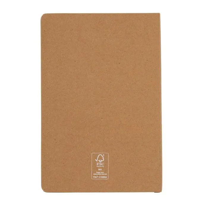 Branded A5 FSC Paper Hardcover Notebook in natural with printed logo or design