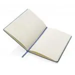 Personalised A5 FSC Paper Hardcover Notebook in blue with page marker and printed logo or design and lined pages