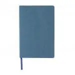 Personalised A5 FSC Paper Hardcover Notebook in blue with page marker and printed logo or design