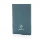 Promotional A5 FSC Paper Hardcover Notebook in blue with printed logo