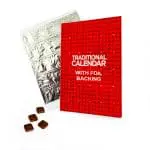 Promotional UK Made A4 Foiled Advent Calendar with chocolates printed with logo or design