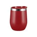 Promotional Vacuum Coffee Cup in red with printed logo and presentation box