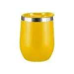 Promotional Vacuum Coffee Cup in yellow with printed logo and presentation box