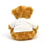 Promotional Victoria 16cm Teddy Bear rear view with printed logo or design on T-Shirt