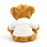 Promotional Victoria 19cm Teddy Bear rear view with printed logo or design on T-Shirt