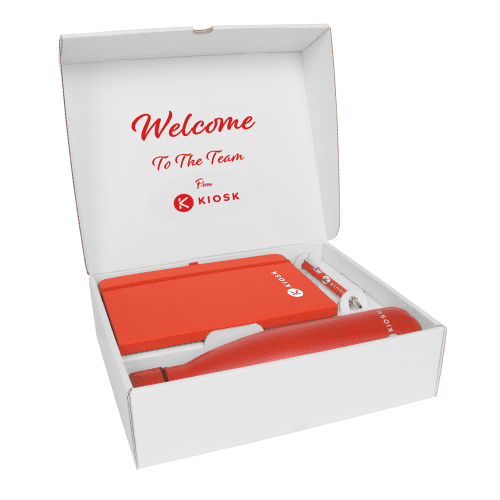 Promotional Gift Set 1 with powder coated bottle in gift box with printed logo