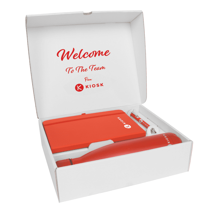 Promotional Gift Set 1 with powder coated bottle in gift box with printed logo