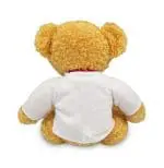 Promotional William 18cm Bear with Red Ribbon rear view and printed logo or design on T-Shirt