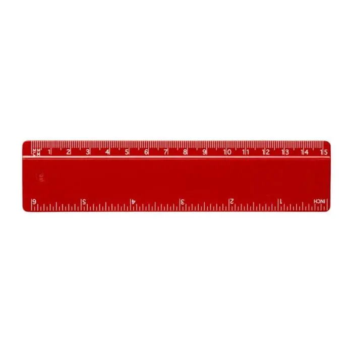 Branded 15cm Branded Ruler in red with printed logo or design