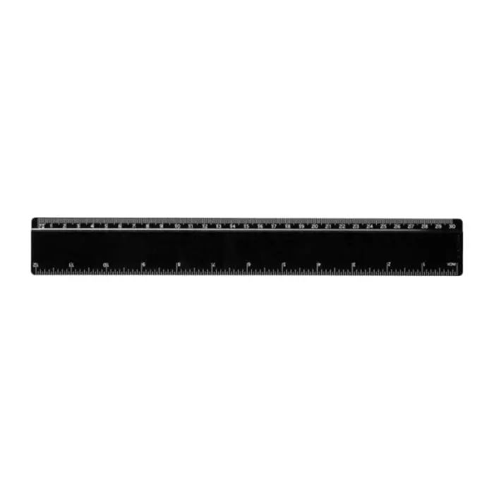 Branded 30cm Branded Ruler in black with printed logo or design