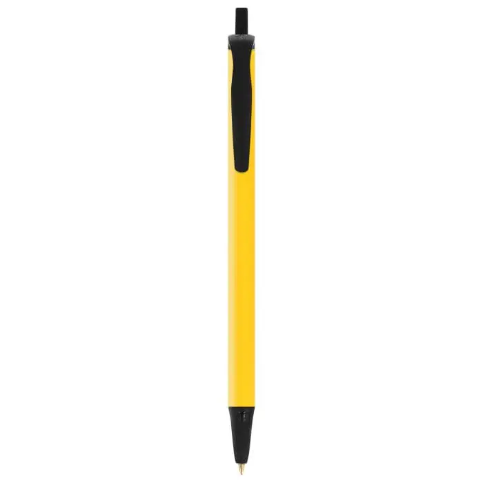 Printed BIC Clic Stic Ballpen in yellow and black with a printed logo or design