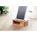 Printed Bamboo Phone Stand Amplifier in bamboo with printed logo or design