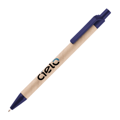 Branded Biosense Ballpen with blue trim and printed logo or design