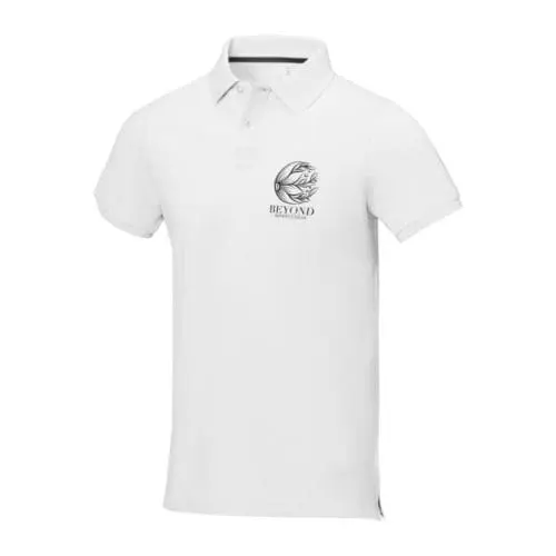 Promotional Calgary Short Sleeve Men's Polo Shirt in white with printed logo or design