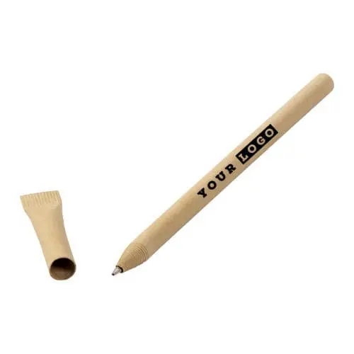 Promotional Cardboard Ballpen in natural with printed logo or design