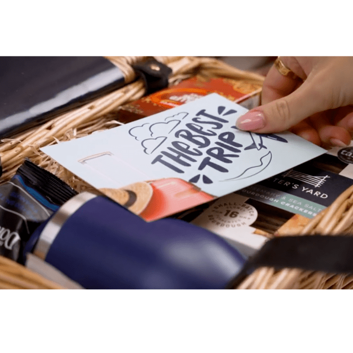 Promotional Classic Gift Hamper 10 Inch with Hamper postcard with printed logo or design